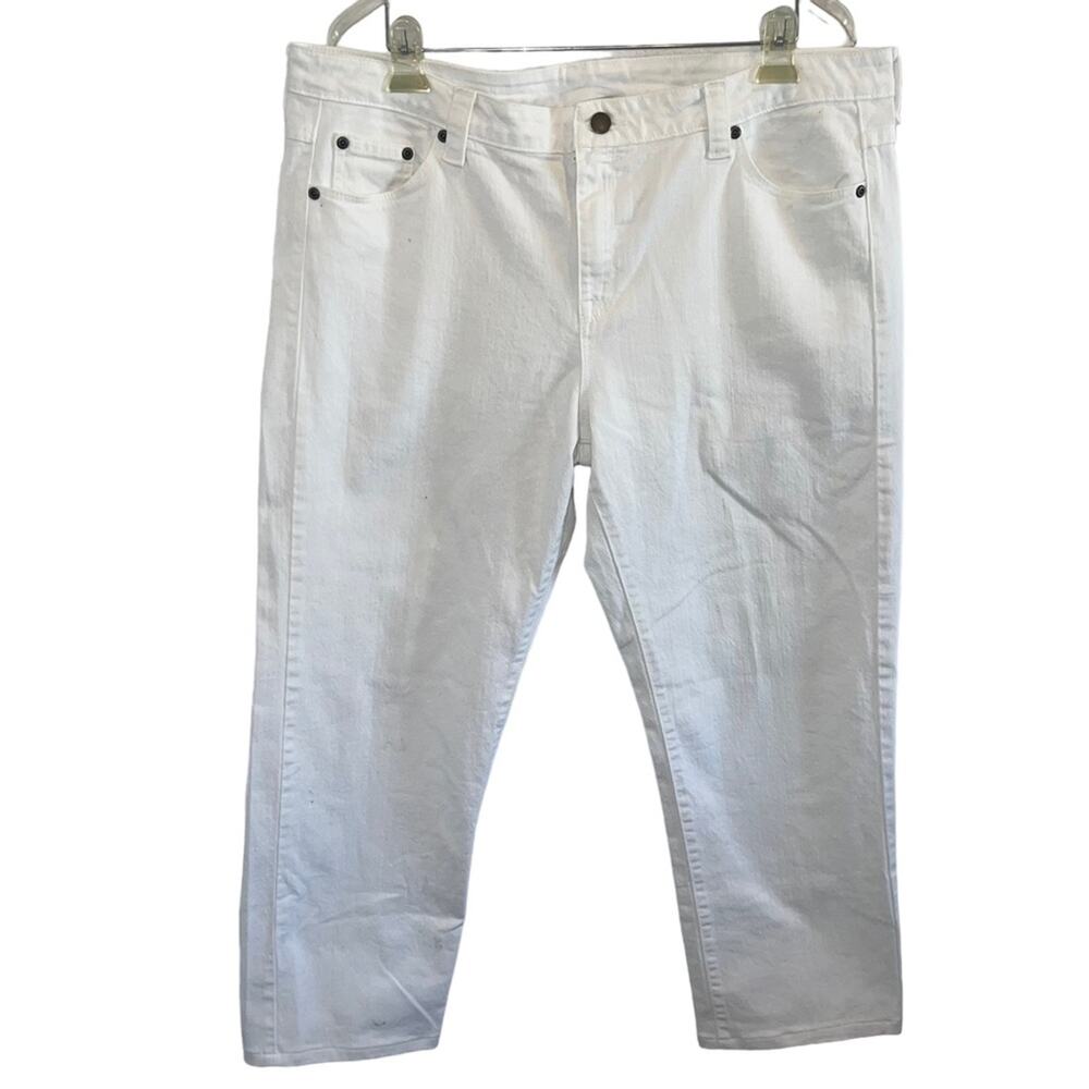 Garnet Hill High Rise Denim Stretch Crop Ankle Plus Size 16